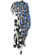Roland Mouret Asymmetric Colour-block Flared Dress - Blue