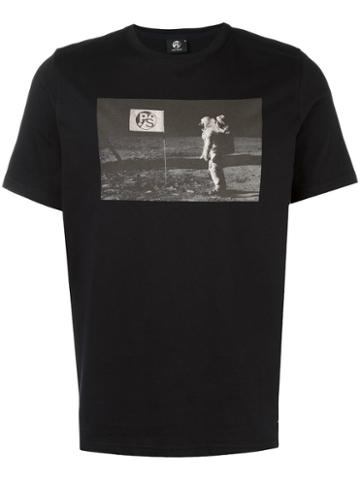 Ps By Paul Smith 'man On The Moon' T-shirt, Men's, Size: Small, Black, Organic Cotton