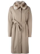 Liska Sable Fur Collar Coat, Women's, Size: Small, Nude/neutrals, Sable/polyester