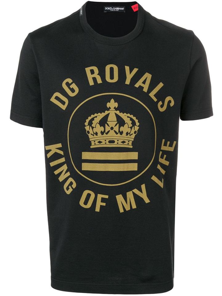 Dolce & Gabbana Dg Royals Print T-shirt - Black