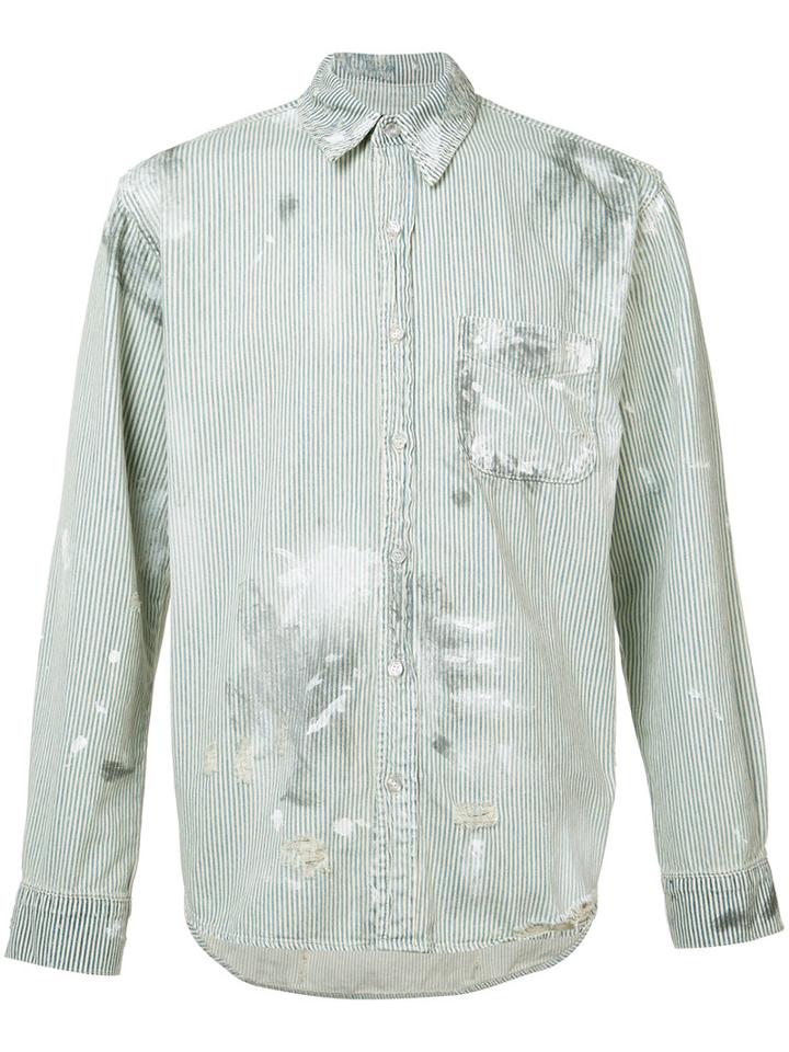Nsf - Striped Shirt - Men - Cotton - L, White, Cotton