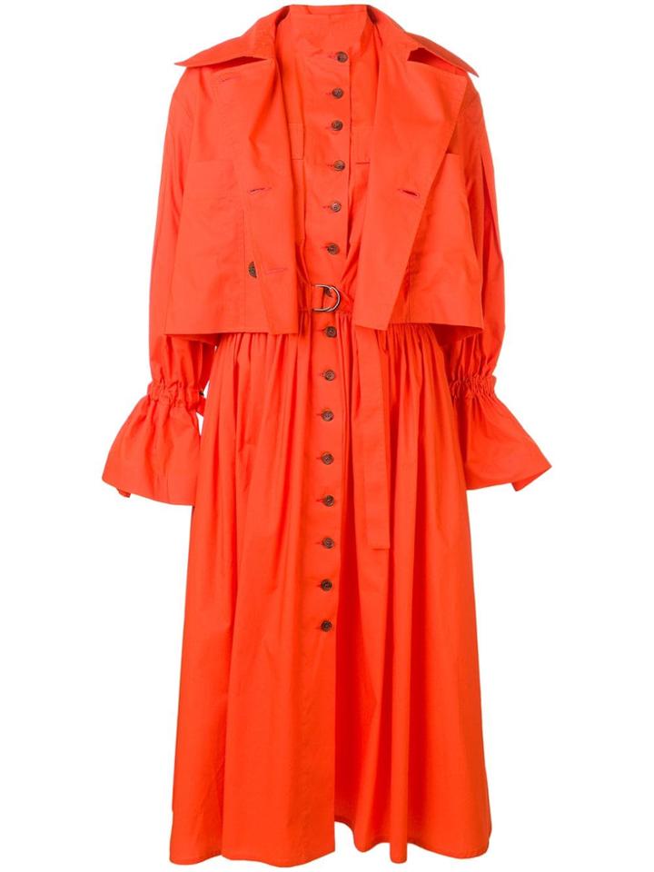 Eudon Choi Gathered Shirt Dress - Orange