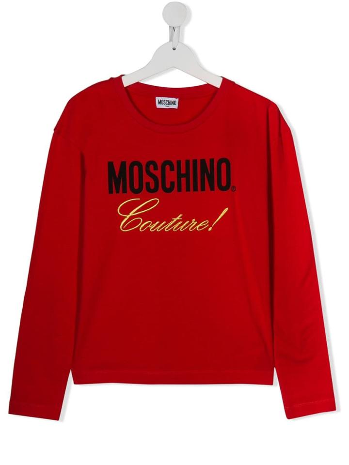 Moschino Kids Contrast Logo Sweatshirt - Red