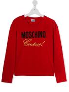 Moschino Kids Contrast Logo Sweatshirt - Red