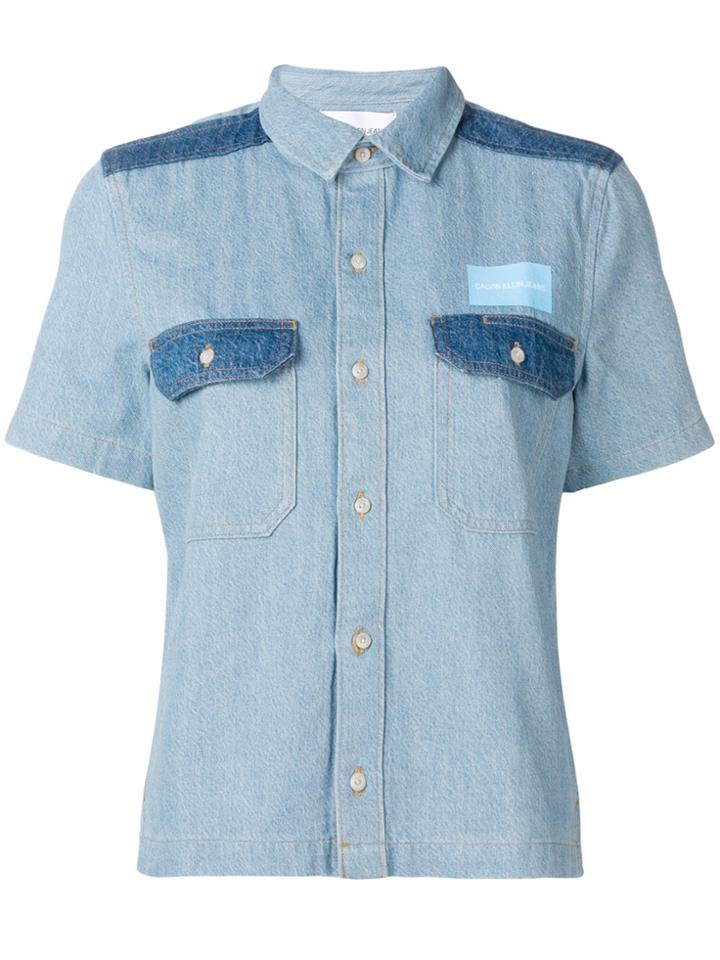 Calvin Klein Jeans Two-tone Denim Shirt - Blue