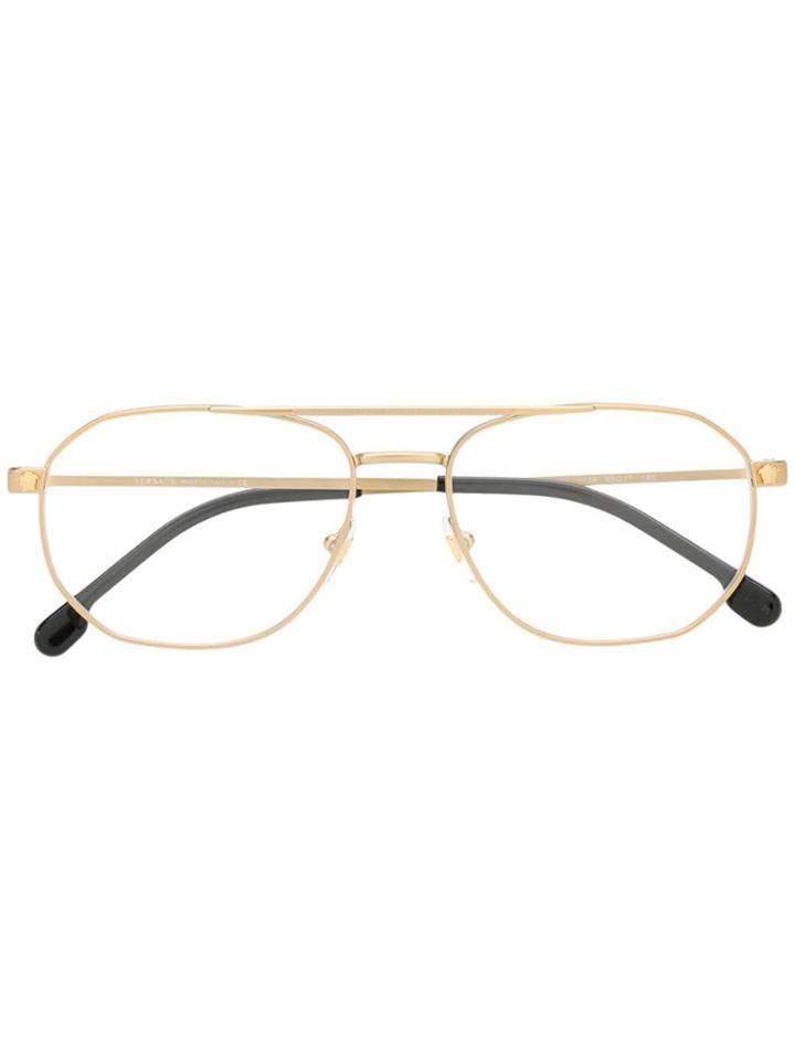 Versace Eyewear Square Frame Glasses - Gold