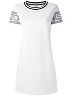 Kenzo Logo Print T-shirt Dress, Women's, Size: Medium, White, Cotton