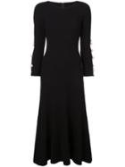 Oscar De La Renta Pearl-embellished Fitted Dress - Black