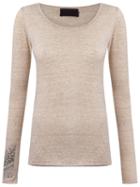 Andrea Bogosian Long Sleeve Top, Women's, Size: P, Nude/neutrals, Cotton