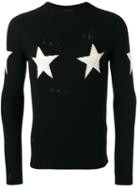 Marc Jacobs Star Pattern Distressed Jumper, Men's, Size: Large, Black, Wool/cashmere