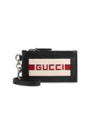 Gucci Gucci Stripe Leather Card Case - Black