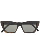 Saint Laurent Eyewear New Wave Sunglasses - Brown