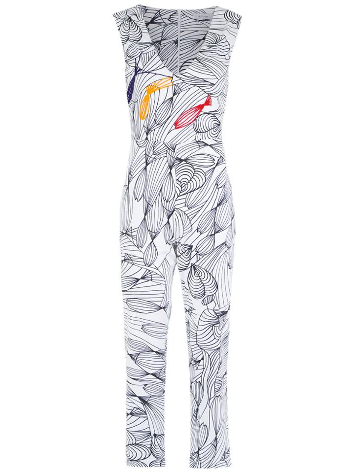 Isolda Printed Jumpsuit - White