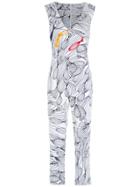 Isolda Printed Jumpsuit - White