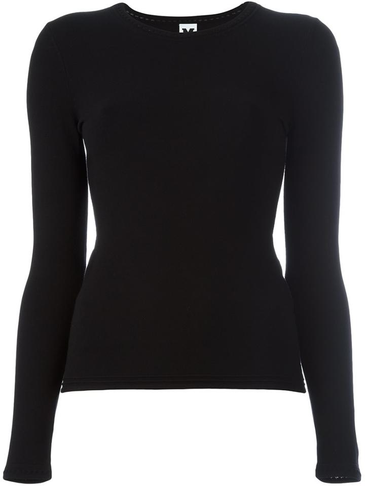 M Missoni Round Neck Pullover, Women's, Size: 40, Black, Polyester/viscose