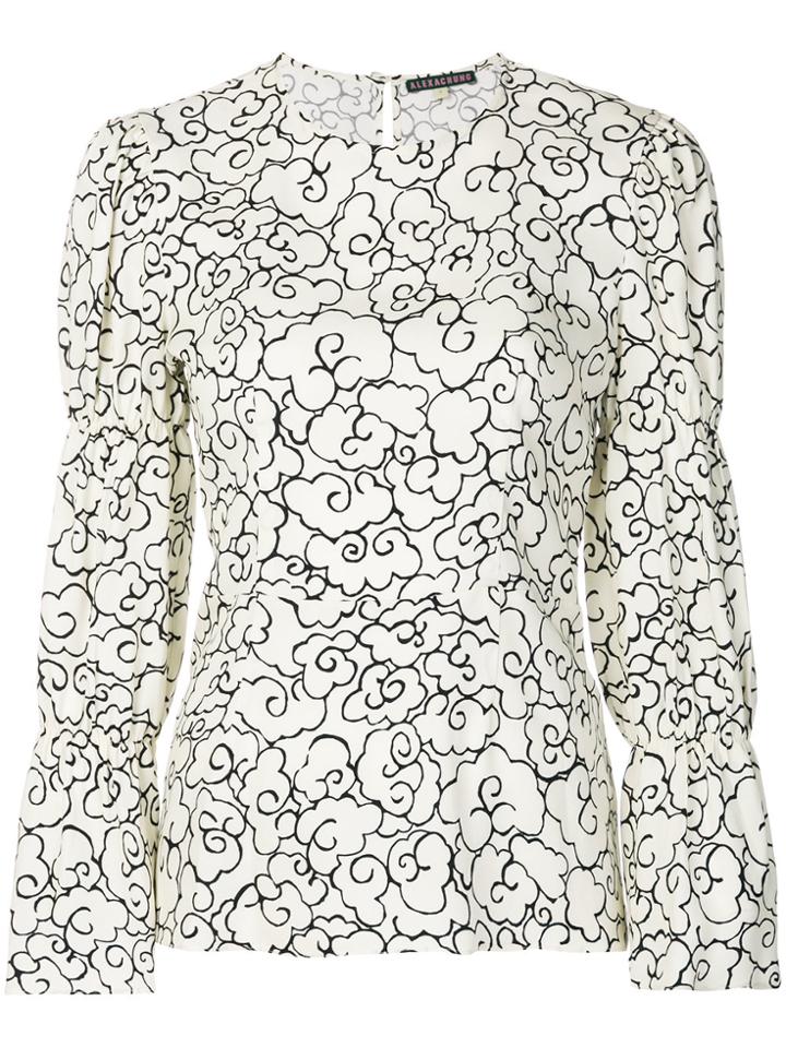 Alexa Chung Flared Printed Blouse - Nude & Neutrals
