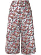Shanghai Tang Bird & Floral Jacquard Culottes - Blue