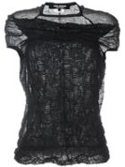 Junya Watanabe Comme Des Garçons Creased Knit T-shirt, Women's, Size: S, Black, Cotton/nylon