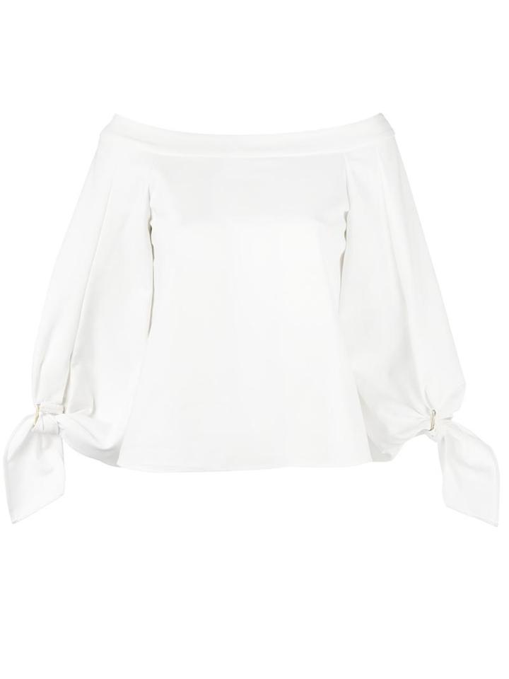 Tibi Off-shoulders Blouse, Women's, Size: 2, White, Cotton/polyamide/spandex/elastane