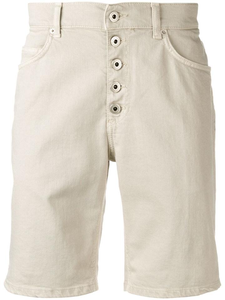 Dondup Short Denim Shorts - Neutrals