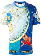 Versace 'astrological' Print T-shirt, Men's, Size: Medium, Blue, Silk/cotton