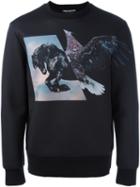 Neil Barrett Front Print Sweatshirt, Men's, Size: Xs, Black, Polyester/polyurethane/viscose