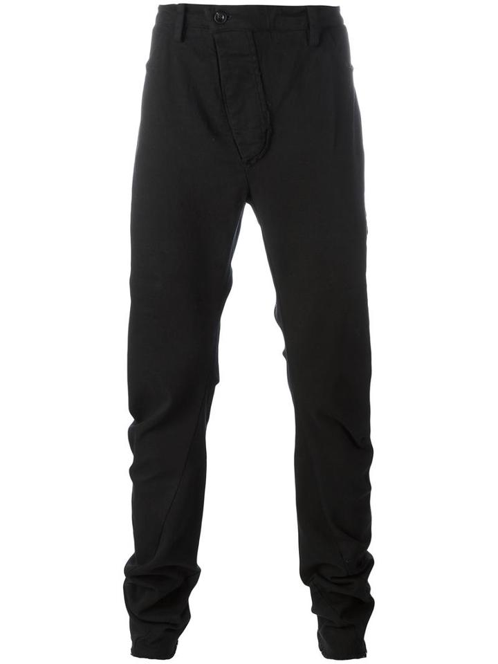Lost & Found Rooms Diagonal Slim Fit Trousers, Men's, Size: Large, Black, Cotton/spandex/elastane