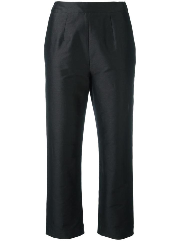 Isa Arfen Cropped Tailored Trousers, Women's, Size: 8, Black, Cotton/polyamide/polyester