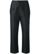 Isa Arfen Cropped Tailored Trousers, Women's, Size: 8, Black, Cotton/polyamide/polyester