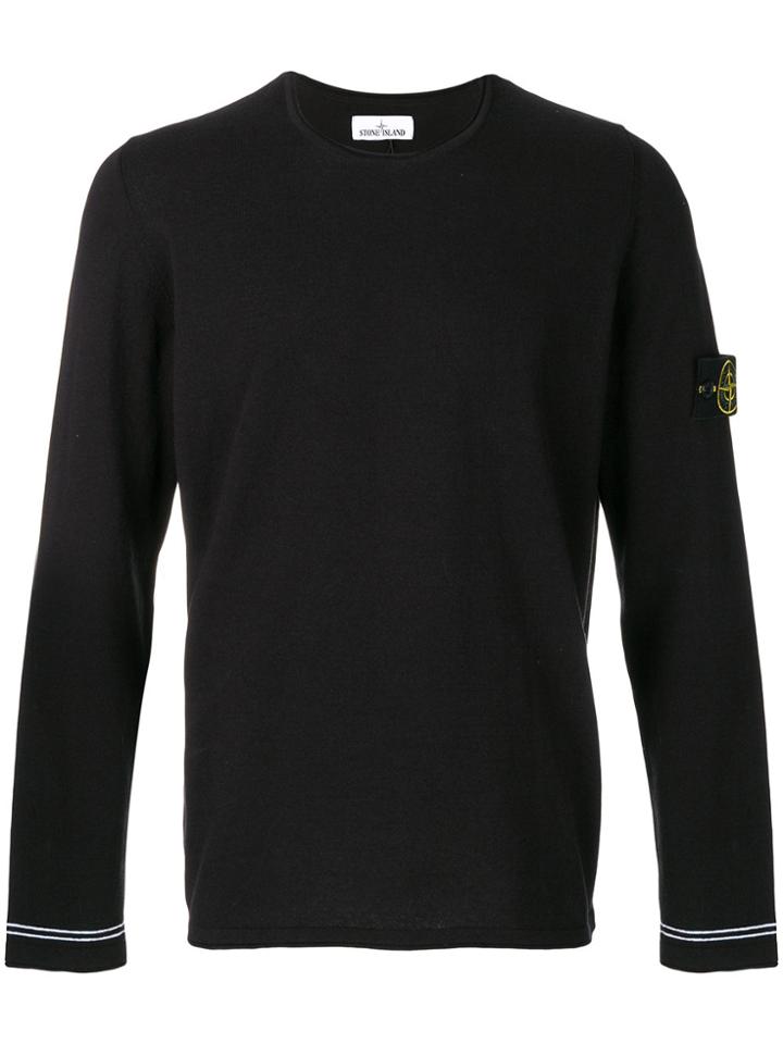 Stone Island Contrast Trim Thin Jumper - Blue