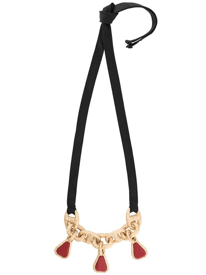Marni Chain Pendant Necklace - Red