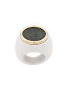 Dubini 18kt Yellow Gold Emperor Agate Ring - White