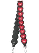 Fendi - Heart Embroidered Strap - Women - Leather/metal - One Size, Women's, Red, Leather/metal