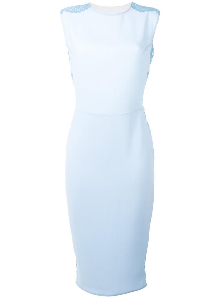 Rhea Costa - Backless Lace Trim Dress - Women - Cotton/viscose - 44, Blue, Cotton/viscose