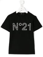 No21 Kids Logo Print T-shirt, Boy's, Size: 12 Yrs, Black