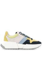 Mm6 Maison Margiela Chunky Sole Panelled Sneakers - Blue