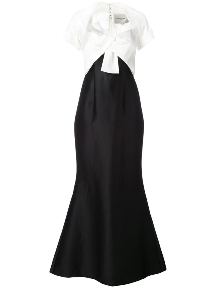 Carolina Herrera Panel Flared Gown - Black