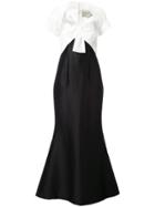 Carolina Herrera Panel Flared Gown - Black