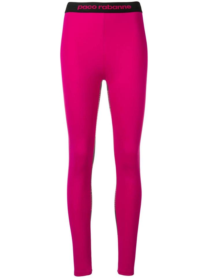 Paco Rabanne Logo Stripe Yoga Pants - Pink