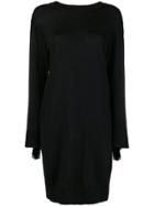 Nude Fringe Detail Sweater Dress - Black