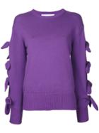 Le Ciel Bleu Tied Up Sleeves Jumper, Women's, Size: 36, Pink/purple, Cotton/polyester