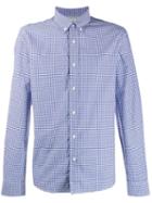 Brunello Cucinelli Check Print Long-sleeved Shirt - Blue