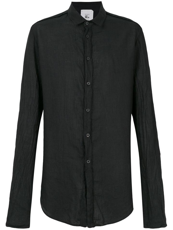 Lost & Found Rooms - Raw-edge Detail Shirt - Men - Cotton/linen/flax - S, Black, Cotton/linen/flax