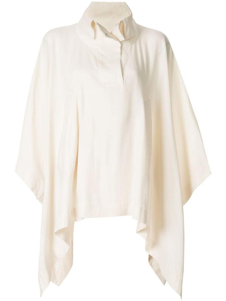 Blueflag + Kiminori Morishita Draped Poncho Jacket - White