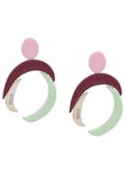 Emilio Pucci Logo-engraved Geometric Earrings - Pink