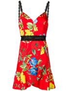 Alice+olivia Floral Print Short Dress - Red