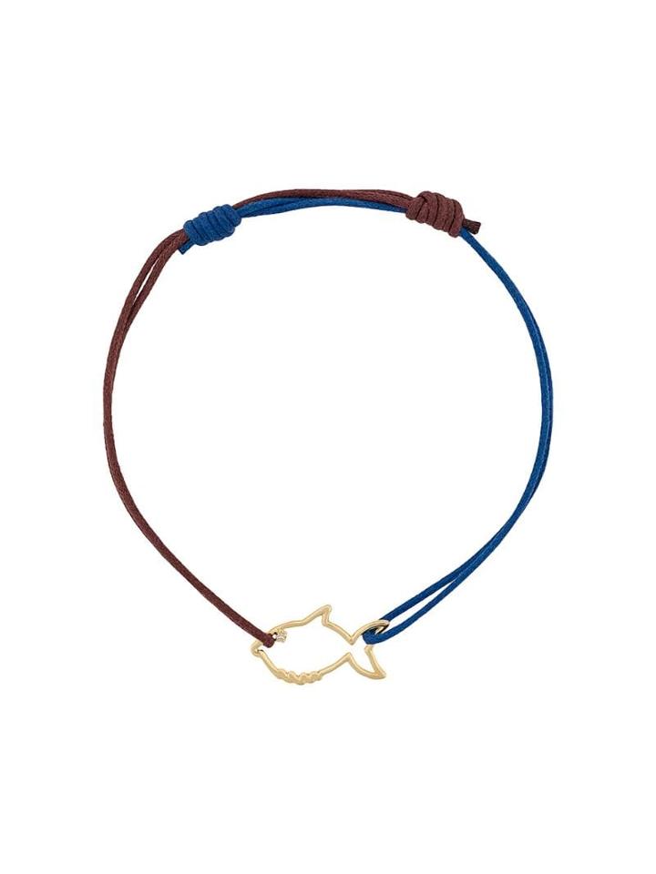 Aliita 9kt Yellow Gold Pececito Brillante Fish Bracelet - Blue