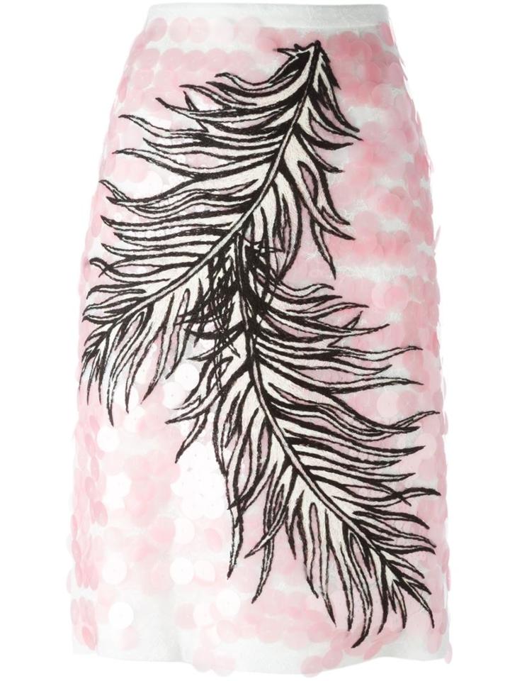 Emilio Pucci Embroidered Feather Skirt