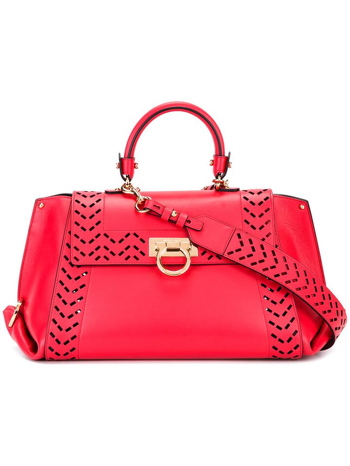 Salvatore Ferragamo Sofia Internal Clutch Tote, Women's, Pink/purple, Nappa Leather