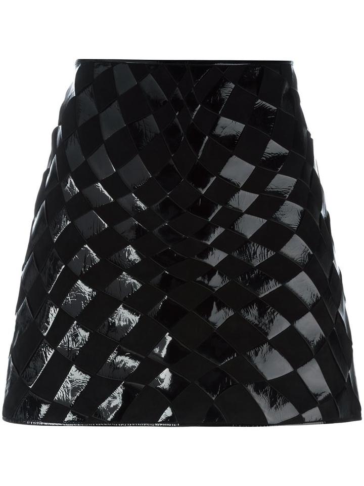 Versus Woven Skirt, Women's, Size: 40, Black, Polyester/goat Skin/lamb Skin